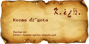 Kozma Ágota névjegykártya