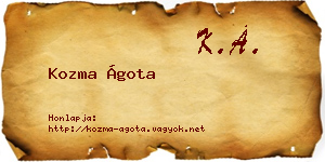 Kozma Ágota névjegykártya