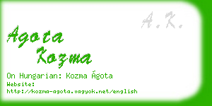 agota kozma business card