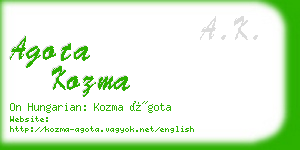 agota kozma business card